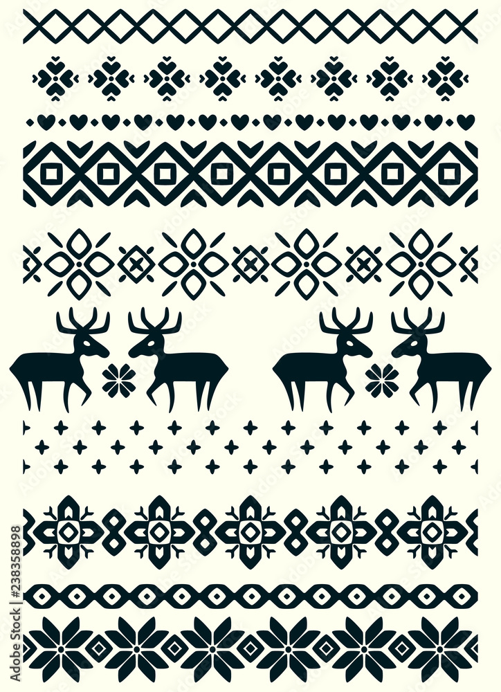 custom made wallpaper toronto digitalVector ugly sweater seamless borders with norway ornament. Pattern brushes collection