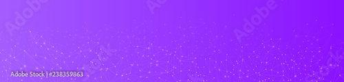 Purple global communication banner with abstract network.