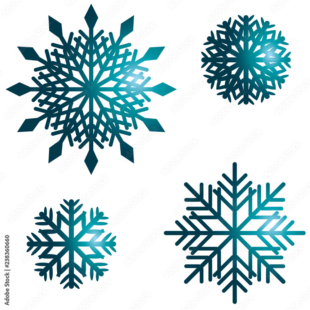 Set of green snow on white background. Set of green snow on white background.