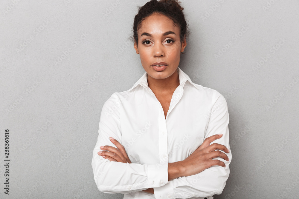 Confident african business woman wearing a shirt Confident african business woman wearing a shirt