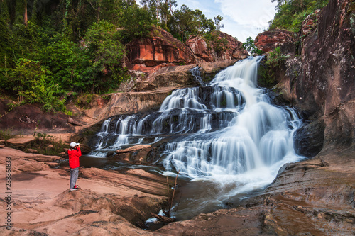 Chattrakan waterfall, Beautiful waterwall in Chattrakan nationalpark  Pitsanulok province, ThaiLand. photo