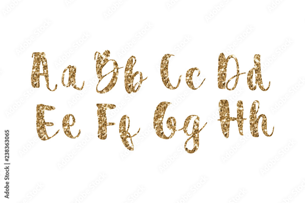 Alphabet Numerals Gold Sparkling Glitter Confetti. holiday symbols. vector
Alphabet Numerals Gold Sparkling Glitter Confetti. holiday symbols. vector