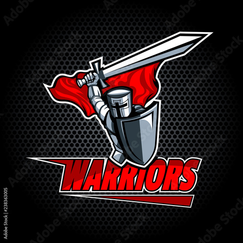 Knight swinging a sword.