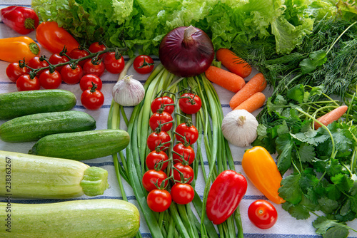 Various vivid vegetables on the table
