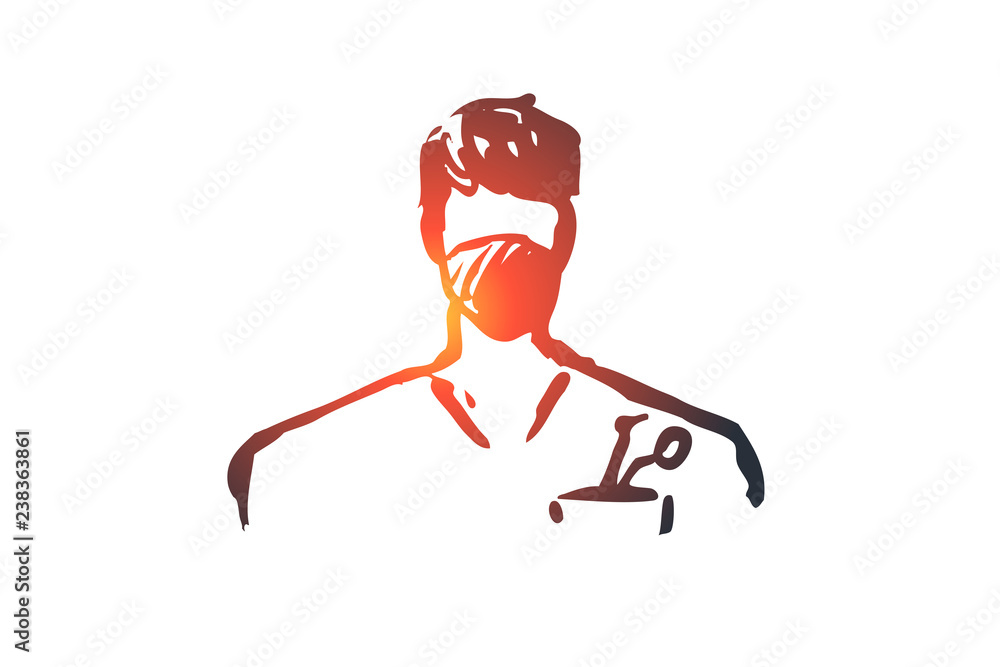 Dentist, doctor, clinic, medicine, healthy concept. Hand drawn isolated vector.