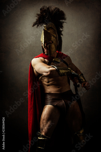 Фотография Portrait of a spartan soldier