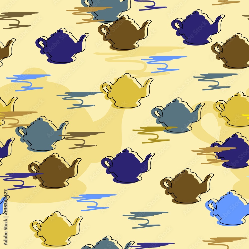 seamless background with teapots seamless background with teapots