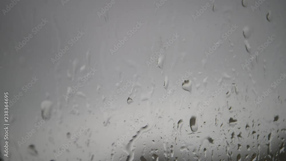 drops of water run down the glass