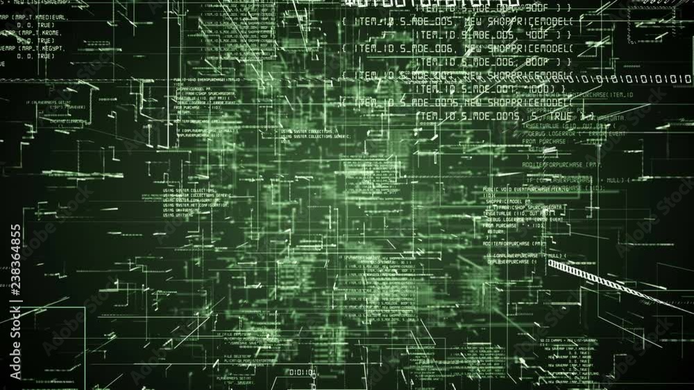 Futuristic abstract programming green digital code seamless flythrough. Scientific technology data binary network 3D animation. Connection, blockchain and internet concept. 4K loop, alpha channel Futuristic abstract programming green digital code seamless flythrough. Scientific technology data binary network 3D animation. Connection, blockchain and internet concept. 4K loop, alpha channel