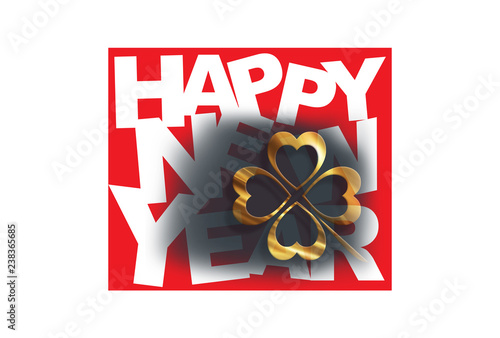 Four leaf clover with new year design.