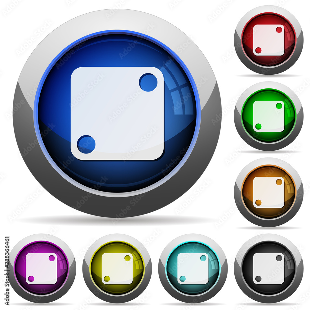 Domino two round glossy buttons Domino two round glossy buttons