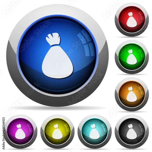 Money bag round glossy buttons