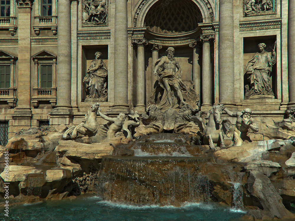 Rome (Italy). Fontana di Trevi in the historic center of Rome