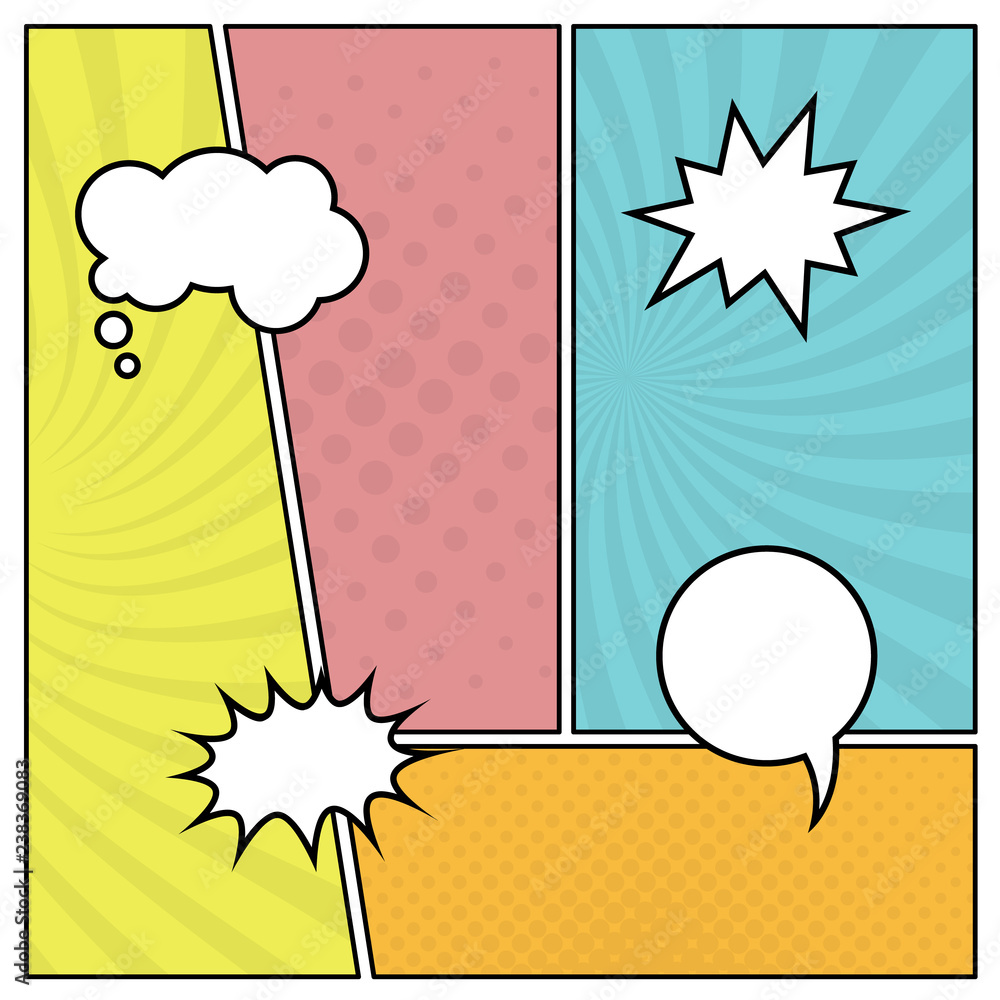 Colorful comic book page background Colorful comic book page background