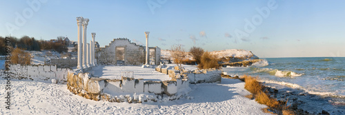 Ruins of Chersonesos in winter photo