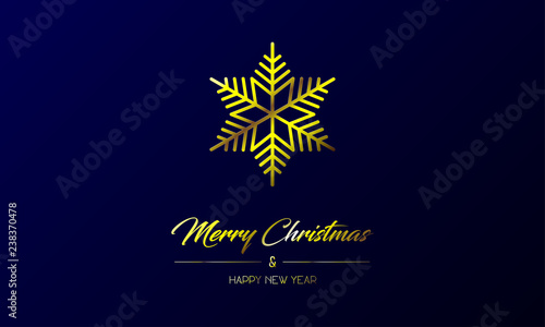 centred golden merry christmas & flake