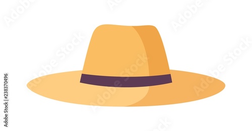Gardener, farmer or agricultural worker straw hats isolated on white background