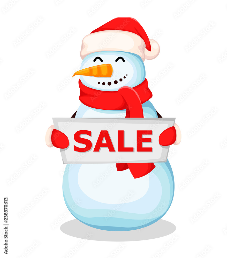 Cute snowman. Funny cartoon character Cute snowman. Funny cartoon character