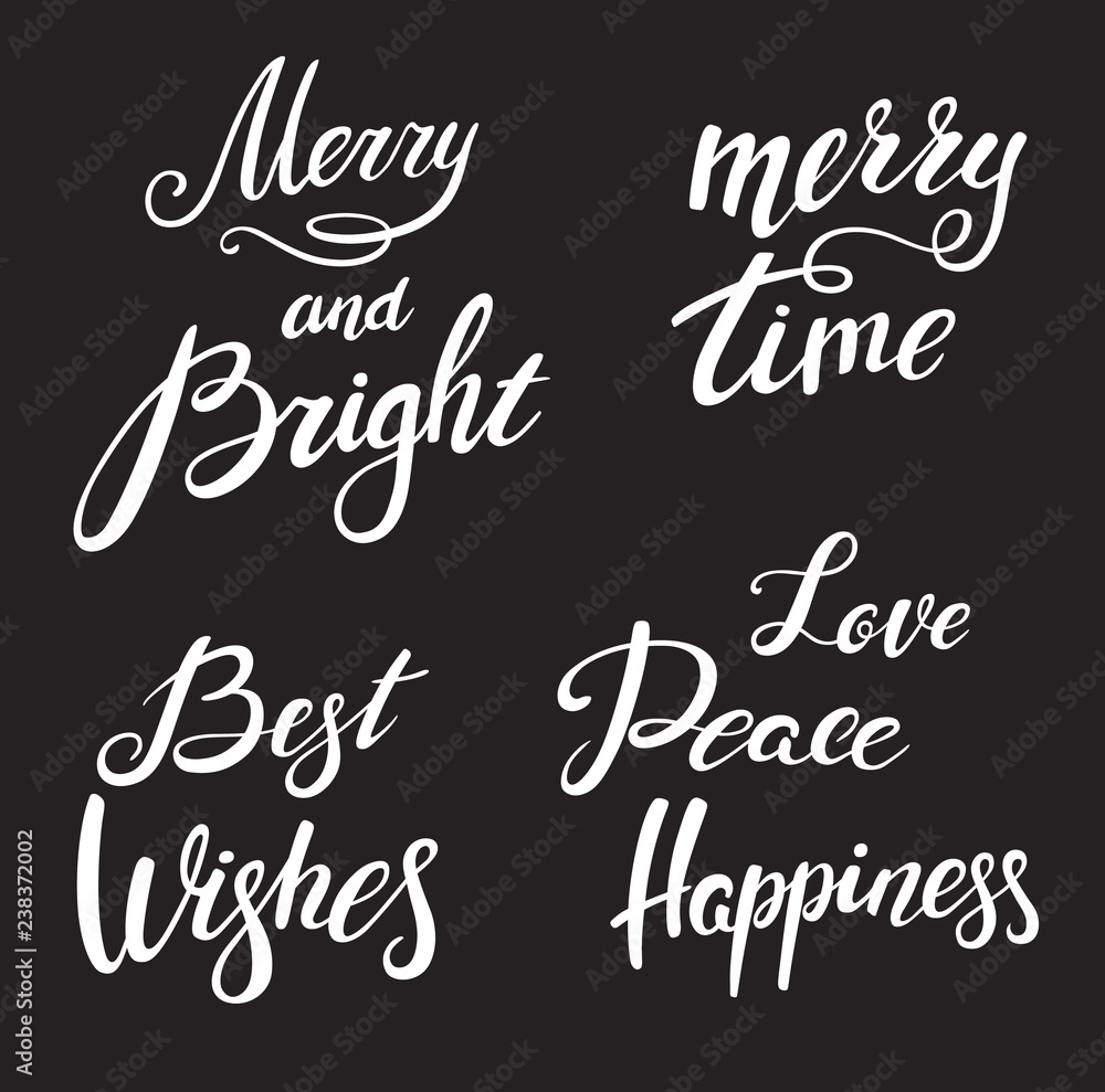 Christmas lettering designs set