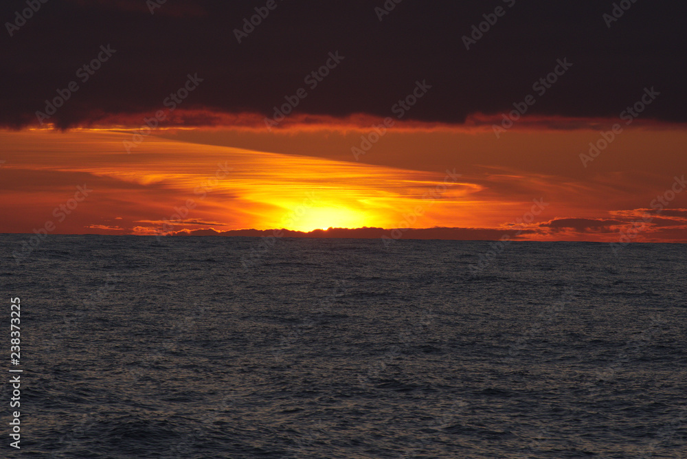 3260 Sunset during Atlantic Ocean crossing on sailboat from Antigua to Gibraltar