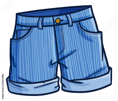 Funny and cute denim short pants - vector.