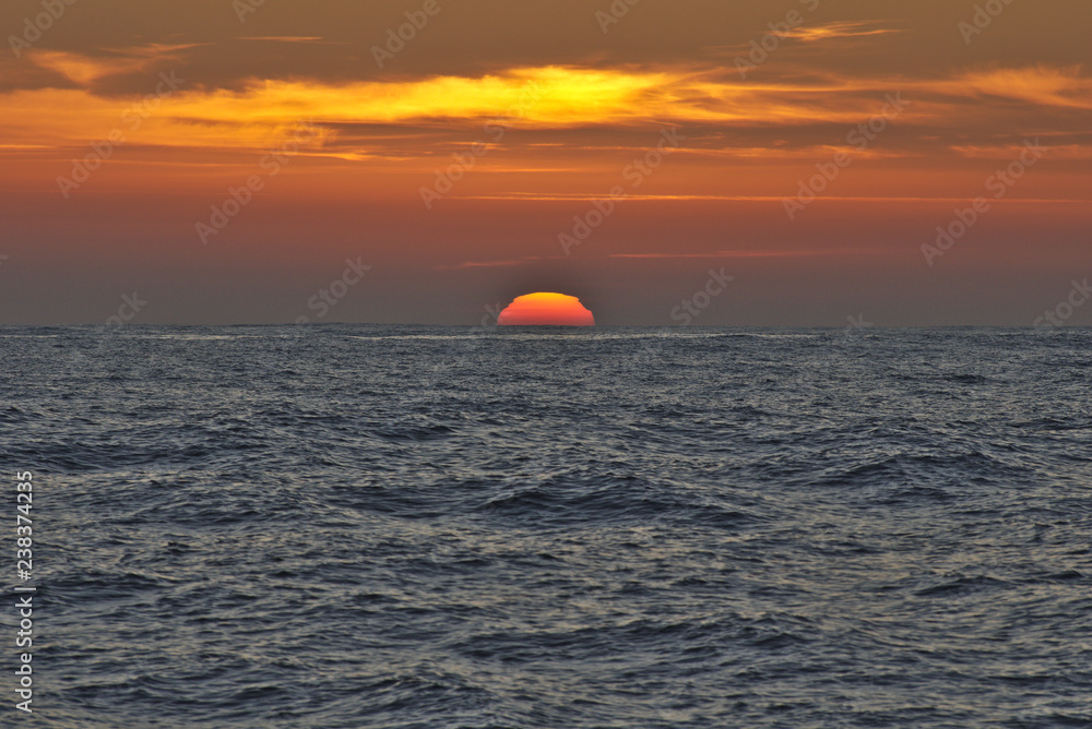 3339 Sunset during Atlantic Ocean crossing on sailboat from Antigua to Gibraltar