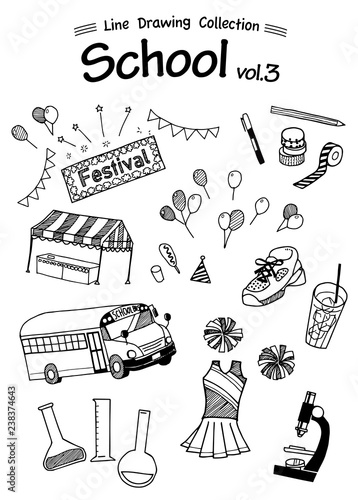 School 3 -Line Drawing Collection-