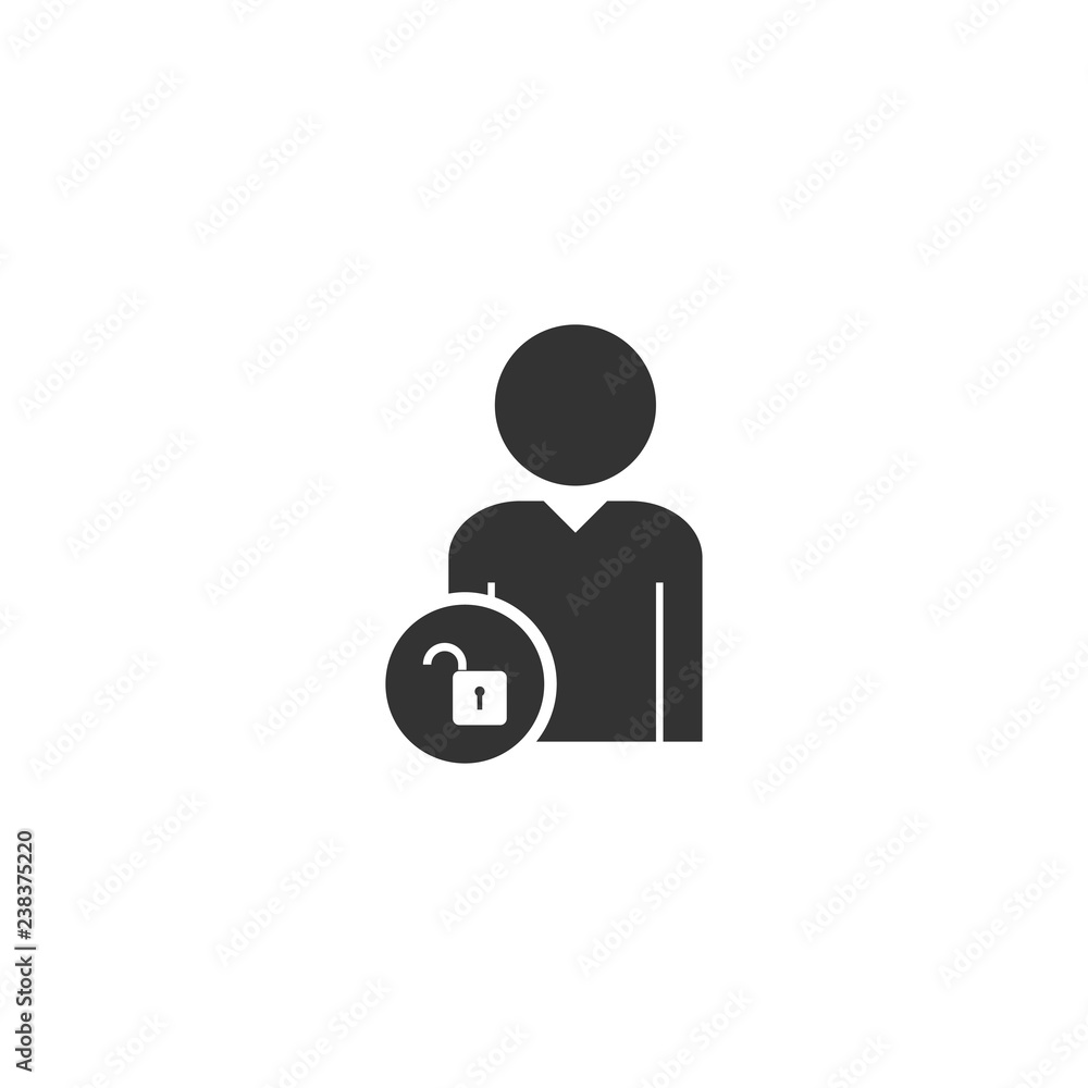 Person lock icon flat Person lock icon flat