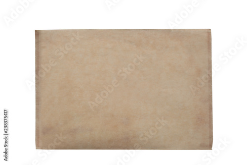old  vintage blank paper sheet isolated on white background with clipping path and copy space © Andrea