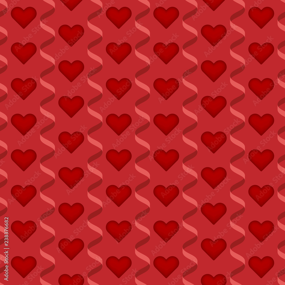 Seamless repeatable, pattern of Happy Valentine's Day with hearts and love in red theme. Vector illustrationdesign. Seamless repeatable, pattern of Happy Valentine's Day with hearts and love in red theme. Vector illustrationdesign.
