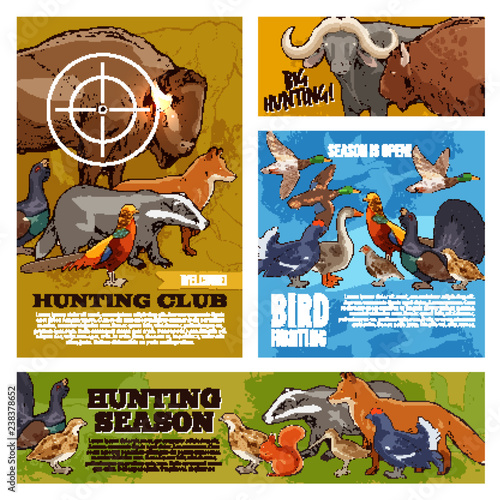 Hunting animals and birds with hunter target