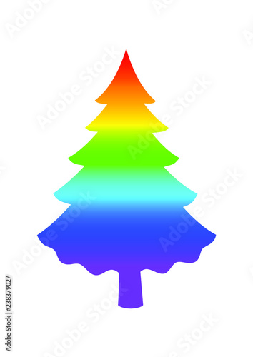 Rainbow tree on a white background.