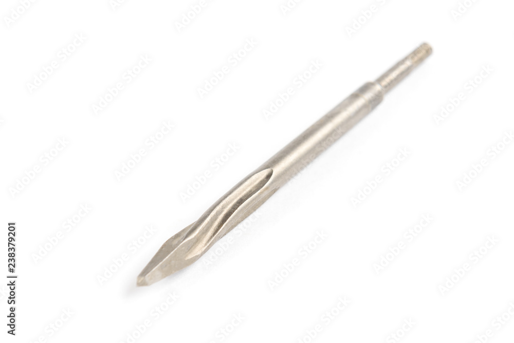 Drill on concrete isolated on white background. Drill on concrete isolated on white background.