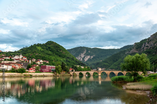Mehmed Pasha Sokolovic Old Stone historic bridge over Drina river in Visegrad,Bosnia and Herzegovina