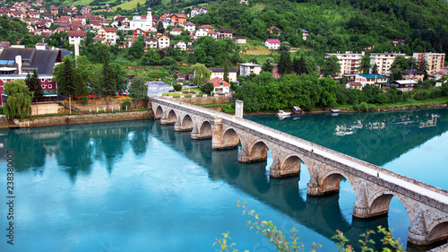 Wallpaper Mural Mehmed Pasha Sokolovic Old Stone historic bridge over Drina river in Visegrad,Bosnia and Herzegovina Torontodigital.ca