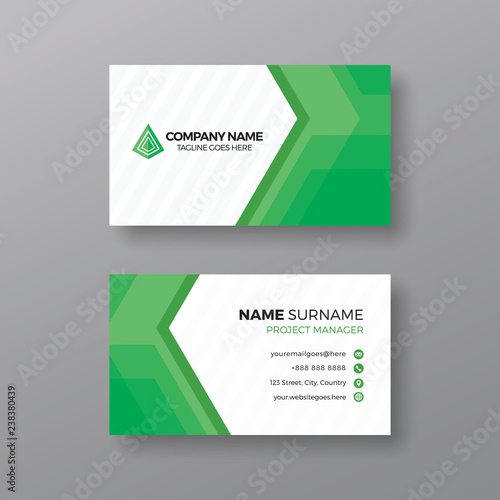 Modern green business card design template