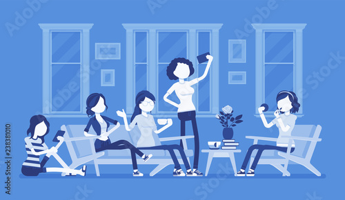 Gathering of women for hen party or fun