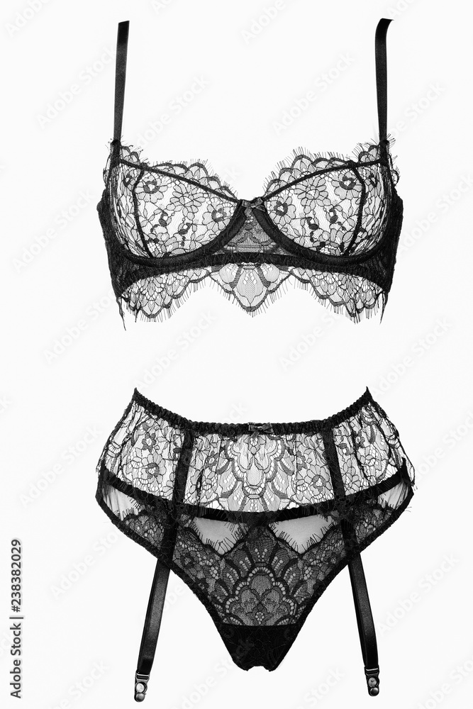 Volumetric model sets of women's lingerie on a white background. front view  Stock Photo