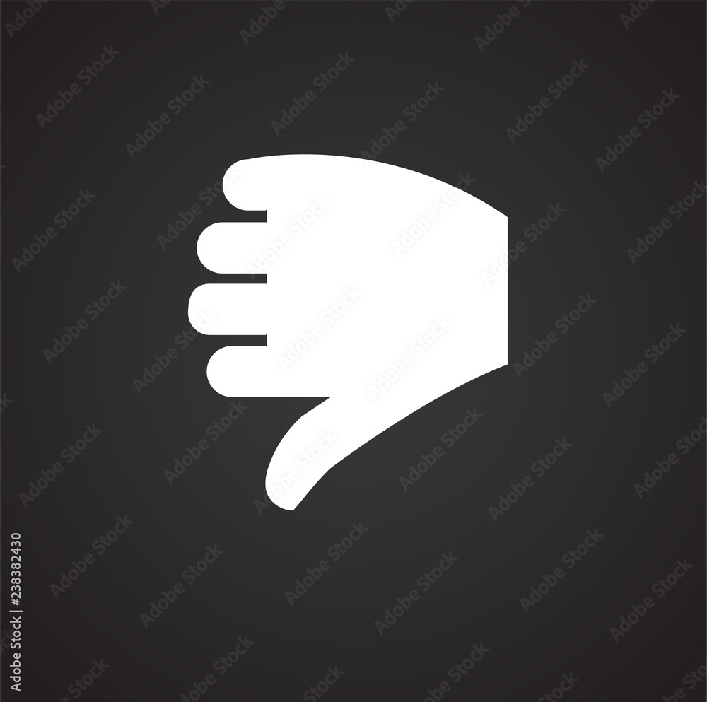 Thumb down icon on white background for graphic and web design, Modern simple vector sign. Internet concept. Trendy symbol for website design web button or mobile app Thumb down icon on white background for graphic and web design, Modern simple vector sign. Internet concept. Trendy symbol for website design web button or mobile app