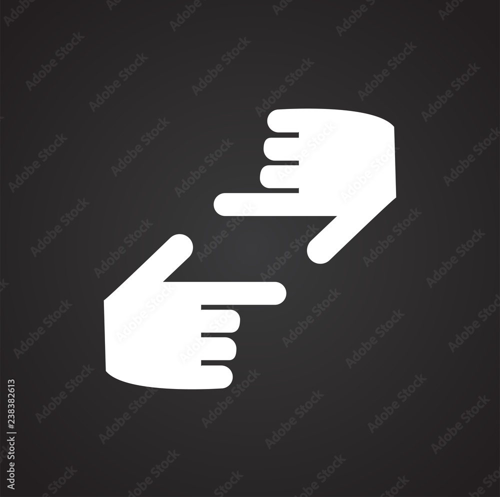 Frame gesture icon on white background for graphic and web design, Modern simple vector sign. Internet concept. Trendy symbol for website design web button or mobile app Frame gesture icon on white background for graphic and web design, Modern simple vector sign. Internet concept. Trendy symbol for website design web button or mobile app