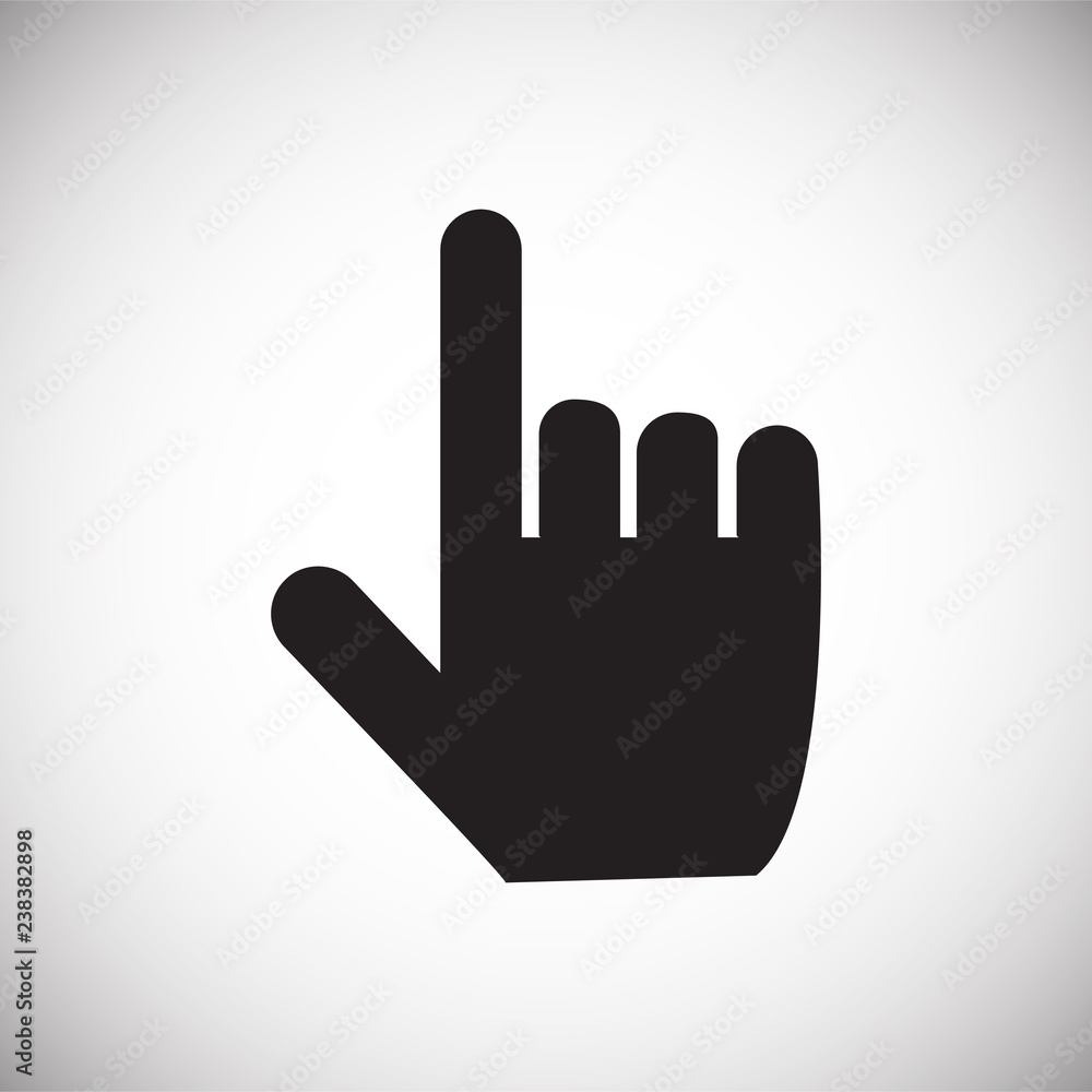 Pointer gesture icon on white background for graphic and web design, Modern simple vector sign. Internet concept. Trendy symbol for website design web button or mobile app Pointer gesture icon on white background for graphic and web design, Modern simple vector sign. Internet concept. Trendy symbol for website design web button or mobile app