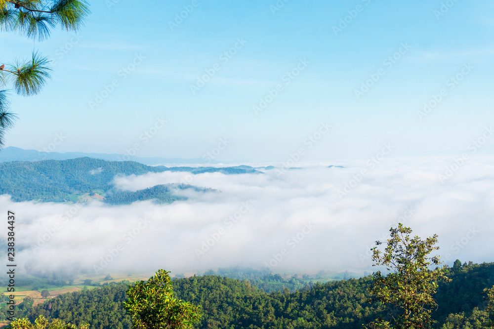 Beautiful horizon and sea of mist in the winter season of Thailand Beautiful horizon and sea of mist in the winter season of Thailand
