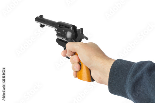 Hand with revolver