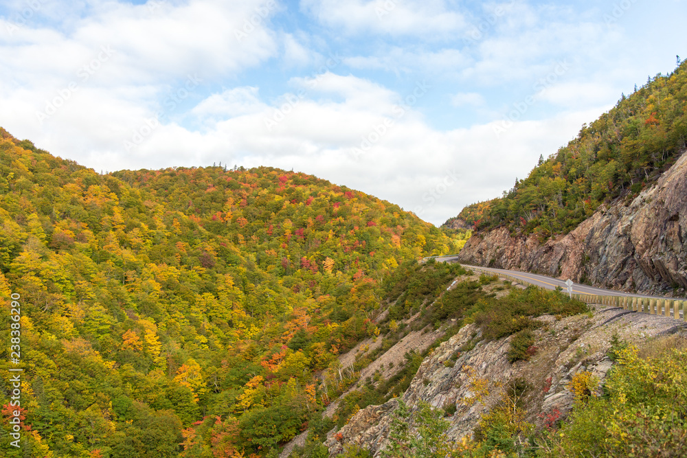 Cabbot Trail winding up on Cape Breton Island