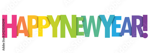 HAPPY NEW YEAR! colorful letters banner