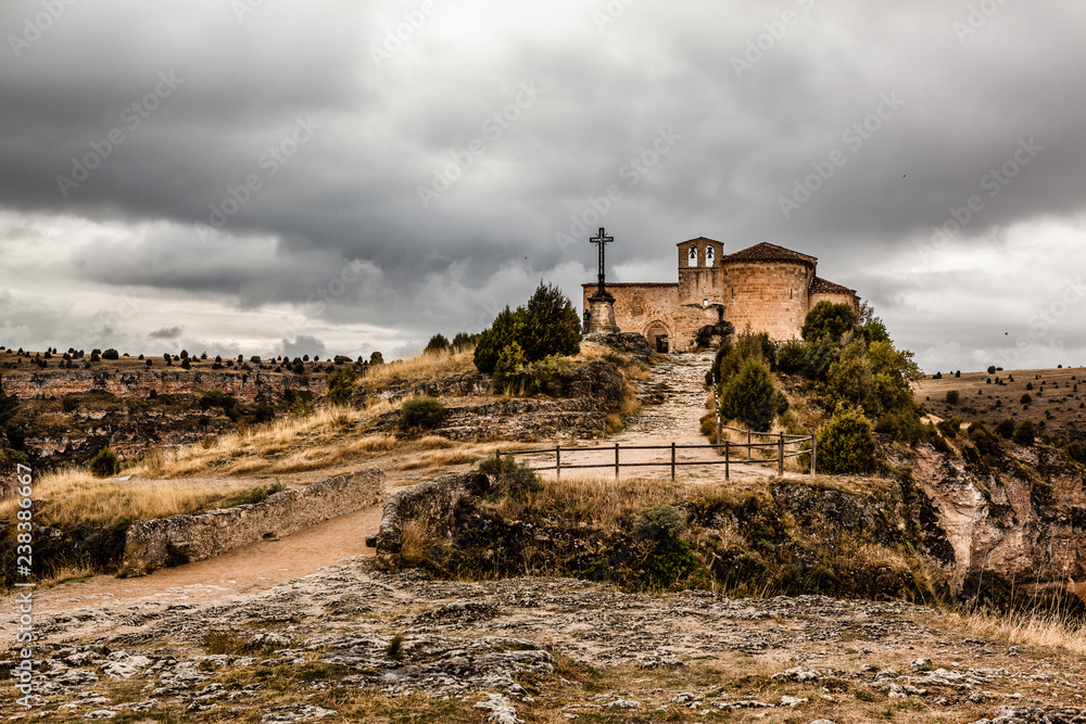 Access road to San Frutos hermitage, near Duraton Canyon. Segovia, Castilla y Leon. Spain