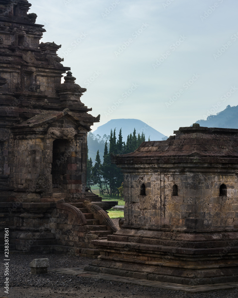 Candi Arjuna hindu temple, in Arjuna complex, Dieng Plateau, Central Java, Indonesia.