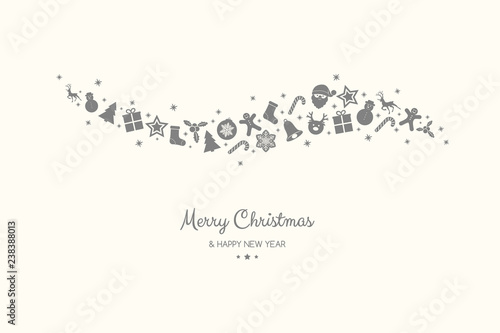 Christmas wishes with festive decorations. Vector.