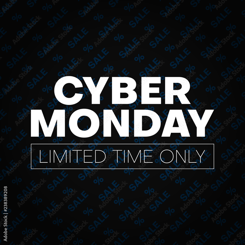 Cyber monday sale promotion background. Limited time only.