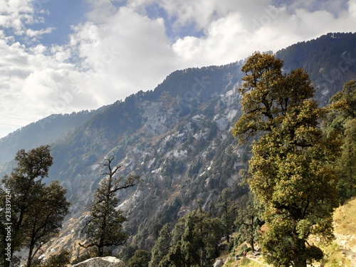 Travelling,Trekking in lapse of Nature.The awesome scenery the mother nature painted. Triund in Dharamsala sit at 10000ft and these view satisfies you 9KM trekking journey to the top for a cup of tea. photo